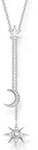 Kette mit Anh&auml;nger THOMAS SABO "Stern & Mond silber" Gr. 45, bunt (silberfarben,