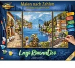 Malen nach Zahlen SCHIPPER "Meisterklasse Triptychon - Lago Romantico", bunt,