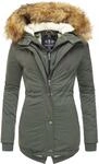 Marikoo Wintermantel "Akira" edler Winterparka mit Kunstfellkapuze