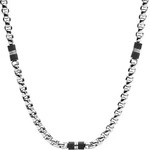 Edelstahlkette FOSSIL "Schmuck Geschenk Edelstahl Halskette MENS DRESS", schwarz