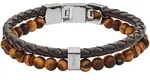 Armband FOSSIL "Schmuck Geschenk Edelstahl Leder VINTAGE CASUAL", braun