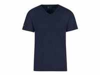 T-Shirt TRIGEMA "TRIGEMA V-Shirt aus 100% Bio-Baumwolle (kbA)" Gr. L, blau (navy,