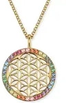 Kette mit Anh&auml;nger ENGELSRUFER "Lebensblume", bunt (gelbgoldfarben, blau, gr&uuml;n,