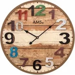 Wanduhr AMS "W9539", braun, Wanduhren, B/H/L: 5cm, Wanduhr,