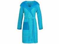 Damenbademantel ESPRIT "Striped Hoody" Bademäntel Gr. L, blau (turquoise)