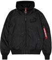 Bomberjacke ALPHA INDUSTRIES "MA-1 TT HOOD", Herren, Gr. S, schwarz, schwarz, Web,
