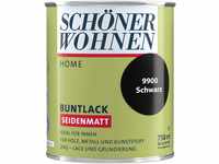 SCHÖNER WOHNEN FARBE Lack "Home Buntlack", 750 ml, schwarz, seidenmatt, für innen,