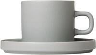 Tasse BLOMUS "PILAR", grau (hellgrau), B:11cm H:7cm &Oslash;:8cm, Keramik, Trinkgef&auml;&szlig;e,