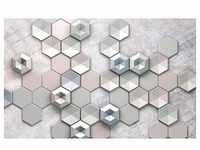 KOMAR Vliestapete "Hexagon Concrete" Tapeten Gr. B/L: 400 m x 250 m, Rollen: 1 St.,