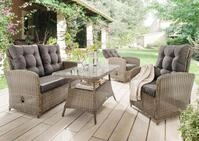 Destiny Gartenlounge-Set "MERANO" 1x 2er Sofa, 2x Sessel, 1x Tisch, inkl. Auflagen,