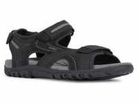 Sandale GEOX "UOMO SANDAL STRADA" Gr. 46, schwarz (schwarz, grau) Herren Schuhe