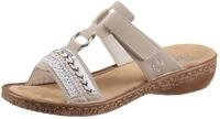 Rieker Pantolette Keilabsatz, Sommerschuh, Schlappen mit Pailetten- und Perlenbesatz
