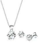 Ohrring und Ketten Set ELLI "Schmuckset 925 Sterling Silber, mit Kristallen von
