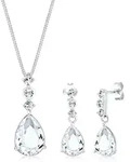 Schmuckset ELLI PREMIUM "Tropfen Wei&szlig; 925 Silber, mit Kristallen von Swarovski",
