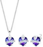 Ohrring und Ketten Set ELLI "Schmuckset Herz Glamour&ouml;s 925 Silber, mit...