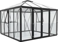 Vitavia Gew&auml;chshaus "Minos ESG/HKP, schwarz" mit Pavillondach, Wand 3 mm Glas, Dach