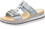 Rieker Pantolette, Plateau, Sommerschuh, Schlappen mit Strass-Stein-Verzierung