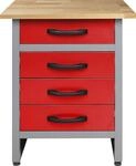 ONDIS24 Werkbank "Bernd" Set, h&ouml;henverstellbar, 4 Schubladen, ca. 60x60x85 cm