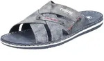 Pantolette RIEKER, Herren, Gr. 42, blau (dunkelblau), Lederimitat, Schuhe Pantolette,