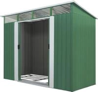 Pergart Ger&auml;tehaus "L&uuml;beck 86" Metall, mit Pultdach und Lichtband, tanne/wei&szlig;