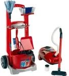 Kinder-Putzwagen KLEIN "Vileda Besenwagen mit Vileda Staubsauger", rot,