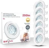 B.K.LICHT LED Einbauleuchte "6er Set Einbaustrahler, Schwenkbare Einbauspots, flache