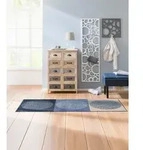 Fu&szlig;matte SALONLOEWE Gr. 4, blau (blau, beige), B:75cm H:7mm L:120cm, Kunstfaser,