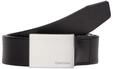 Calvin Klein Lederg&uuml;rtel "FORMAL PLAQUE BELT 3.5CM" Schnalle aus geb&uuml;rstetem Metall