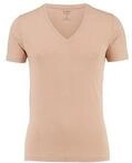 T-Shirt OLYMP "Casual", Herren, Gr. S, braun (caramel), Obermaterial: 94% Baumwolle,