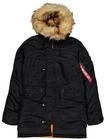 Winterjacke ALPHA INDUSTRIES "N-3B VF 59 Vintage Fit W", Damen, Gr. XS, schwarz,