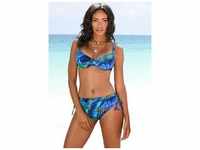 Bügel-Bikini LASCANA Gr. 38, Cup D, blau (blau, bedruckt) Damen Bikini-Sets...