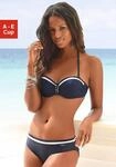 B&uuml;gel-Bandeau-Bikini LASCANA, Damen, Gr. 44, Cup D, blau (marine), Polyamid,
