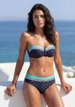 Bandeau-Bikini-Top LASCANA "Monroe", Damen, Gr. 42, Cup D, bunt (marine,...