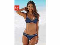 Bügel-Bikini LASCANA Gr. 36, Cup E, blau (marine) Damen Bikini-Sets Ocean Blue mit
