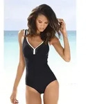 Badeanzug LASCANA, Damen, Gr. 42, Cup B, schwarz, Polyamid, Mesh,...