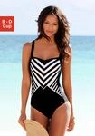 LASCANA Badeanzug mit goldfarbener Beschichtung und Shaping-Eimsatz