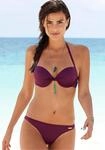 Bikini-Hose LASCANA "Italy", Damen, Gr. 36, N-Gr, rot (bordeaux), Microfaser,