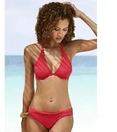 B&uuml;gel-Bikini-Top LASCANA "Scallop", Damen, Gr. 44, Cup B, rot, Microfaser,