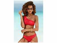Bustier-Bikini-Top LASCANA "Scallop" Gr. 40, Cup C/D, rot Damen Bikini-Oberteile