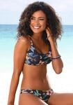 Bustier-Bikini-Top LASCANA "Malia", Damen, Gr. 32, N-Gr, grau (anthrazit, bedruckt),