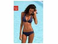 Triangel-Bikini LASCANA Gr. 42, Cup B, blau (marine) Damen Bikini-Sets Ocean...