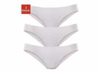Bikinislip LASCANA Gr. 36/38, 3 St., weiß Damen Unterhosen Bikini Slips aus