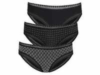 Bikinislip LASCANA Gr. 36/38, 3 St., schwarz Damen Unterhosen Bikini Slips