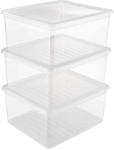 keeeper Aufbewahrungsbox "bea, clearbox mit Air Control-System" 3 x 18 l, stapelbar,