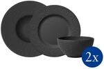 Villeroy & Boch Geschirr-Set "Starter-Set Manufacture Rock schwarz"