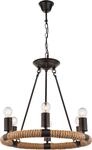 GLOBO LIGHTING H&auml;ngeleuchte "ULLEU", braun (schwarz), 6, &Oslash; 50cm H: 126cm, 1 Stk.,