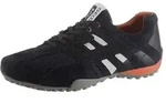 Sneaker GEOX "U SNAKE", Herren, Gr. 45, blau (dunkelblau), Mesh, Veloursleder, Schuhe