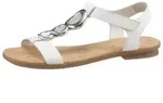 Riemchensandale RIEKER, Damen, Gr. 38, wei&szlig;, Lederimitat, unifarben, Schuhe