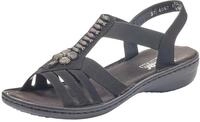 Rieker Riemchensandale Sommerschuh, Sandalette, Keilabsatz, mit sch&ouml;ner Verzierung