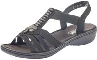 Riemchensandale RIEKER, Damen, Gr. 40, schwarz, Lederimitat, Schuhe Riemchensandale,